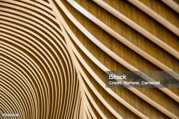 Architectural Details Of Welsh Assembly Building Wooden Planks From Sustainable Sources Ecofriendly Design At Its Best Stock Photo - Download Image Now