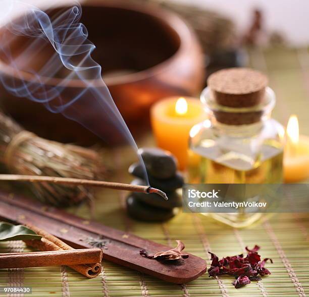 Still Life With Aroma Sticks In The Spa Salon Stock Photo - Download Image Now - Alternative Lifestyle, Aromatherapy, Balance