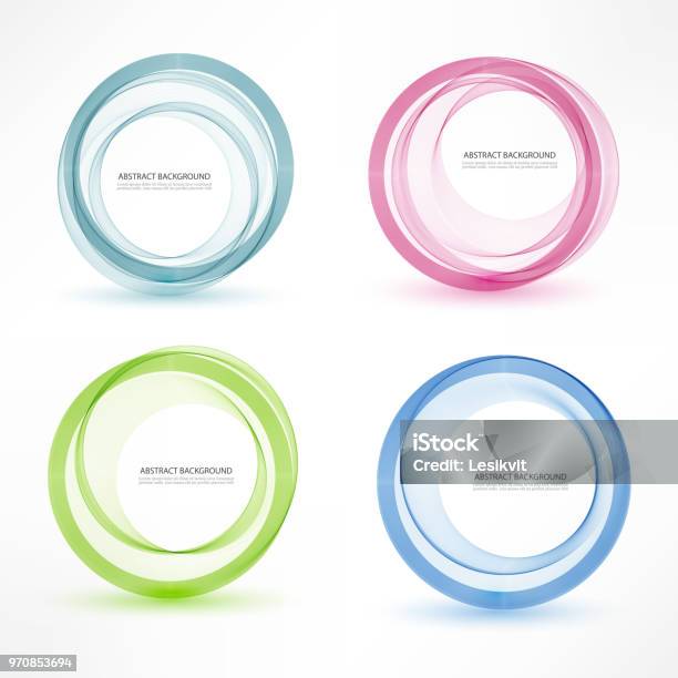 Abstract Vector Banner Set Of 4 Colorful Vector Circles Isolated With Realistic Light And Shadow On The Light Panel Each Item Contains Space For Own Text Vector Illustration Stock Illustration - Download Image Now