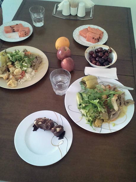 Food in the hotel cafe and restaurant