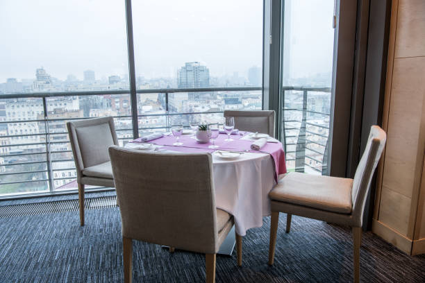 istock close up view of served table and chairs in restaurant 970860474