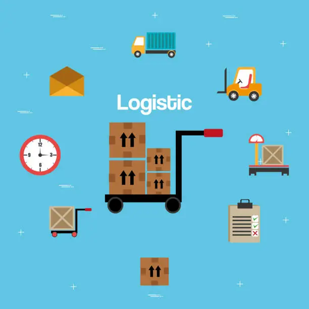 Vector illustration of logistic service set icons