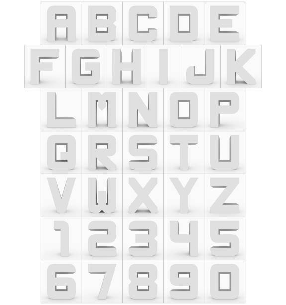 istock letters and numbers 3d cubic rounded white isolated on white 970864422