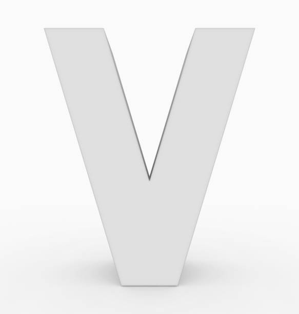 istock letter V 3d cubic white isolated on white 970866716