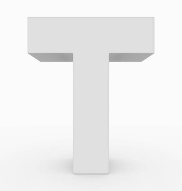 istock letter T 3d cubic white isolated on white 970866868