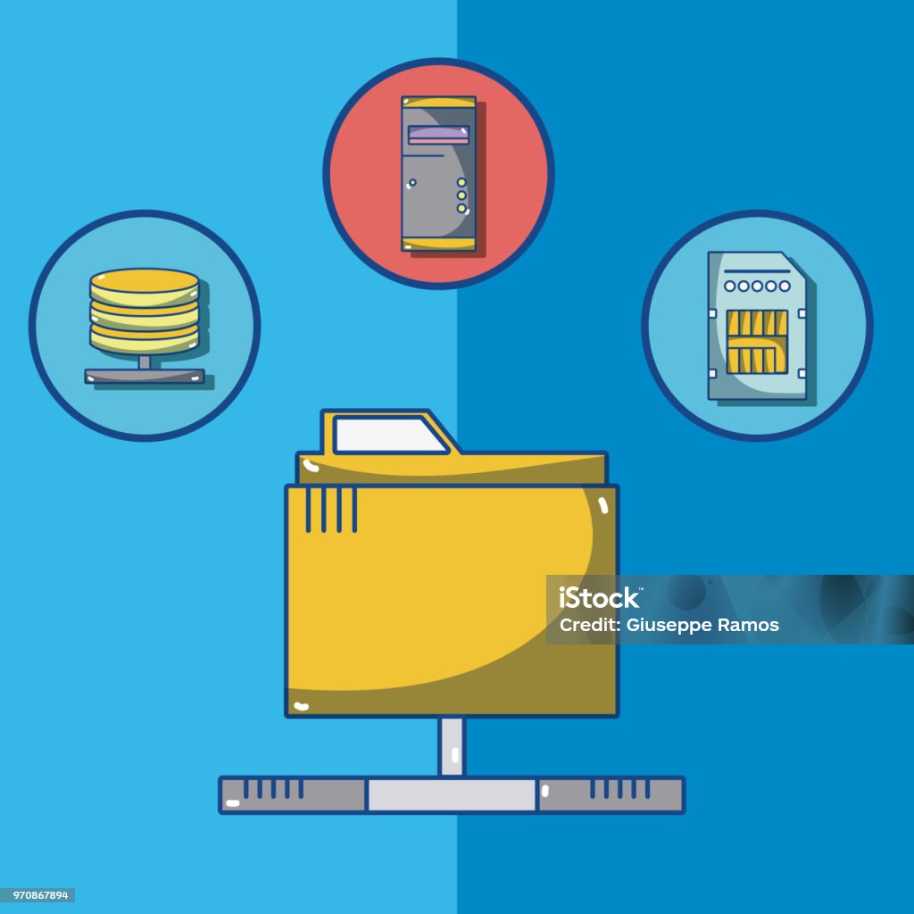 Servers And Database Stock Illustration - Download Image Now - Business ...