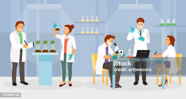 Biochemical Laboratory Vector Stock Illustration - Download Image Now - Scientist, Illustration, Laboratory