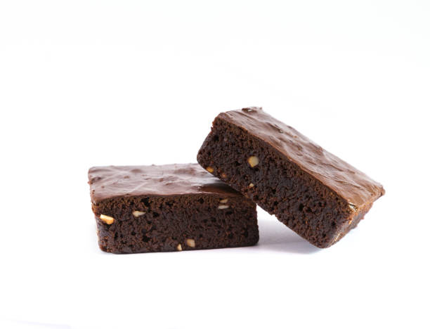 istock Chocolate Brownie isolated on white 970889260
