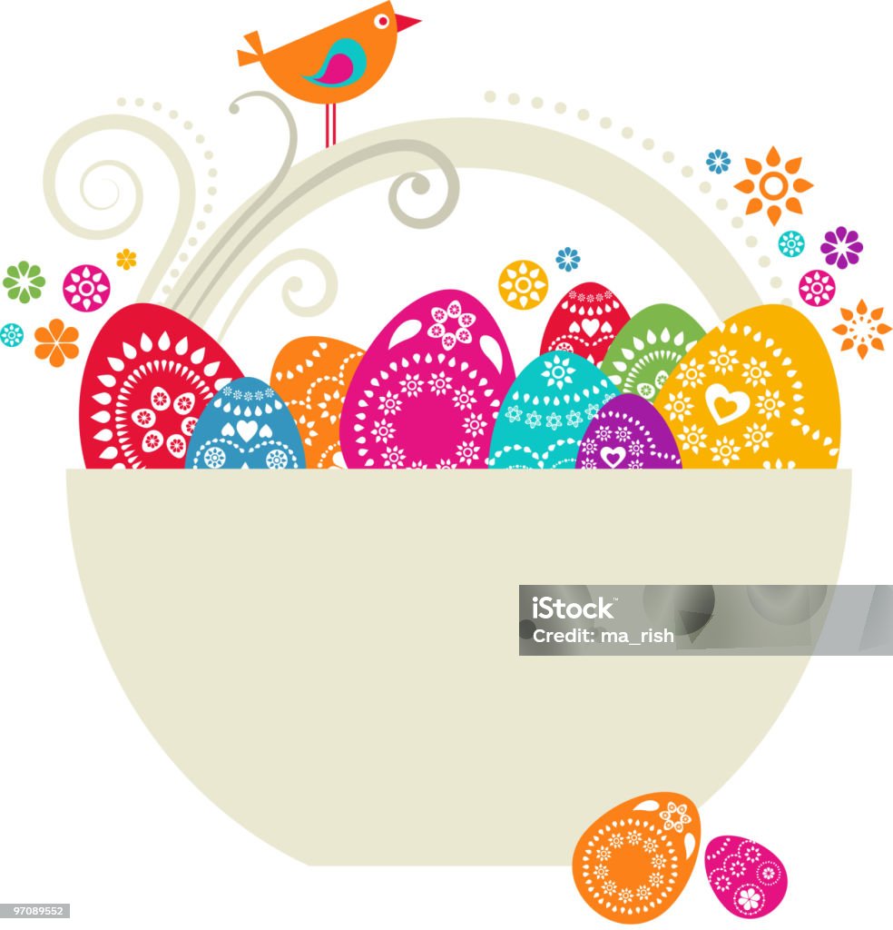 Easter egg basket  Art stock vector