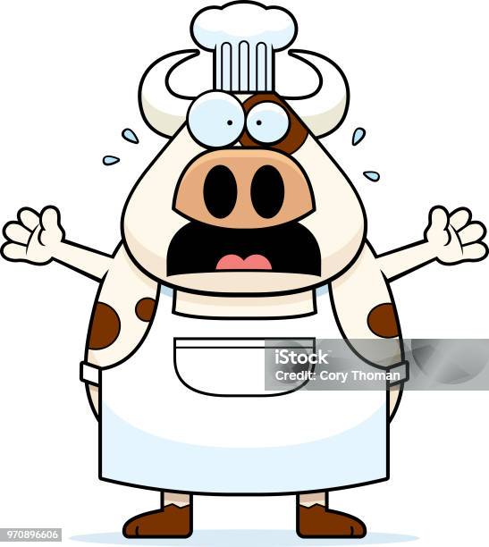Scared Cook Cartoon Scared Cartoon Cow Chef Stock Illustration - Download Image Now ...