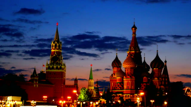 St Basil cathedral and Moscow Kremlin.