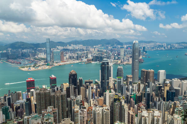istock Panoramic view of Hong Kong skyline. China 970903790