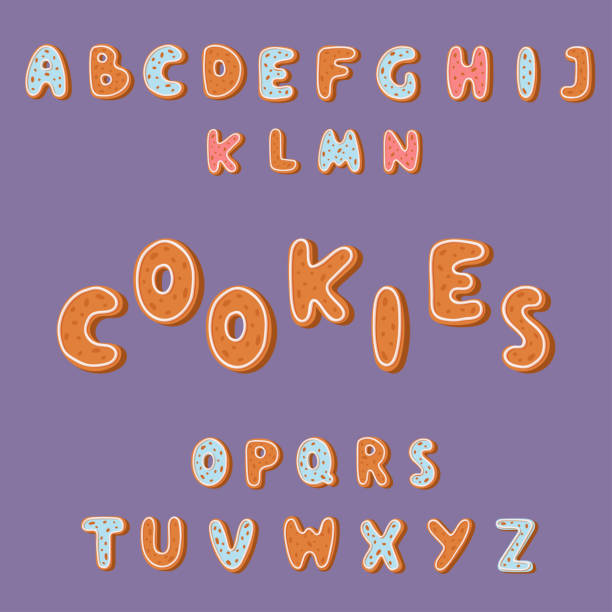 istock Gingerbread cookies alphabet holidays ginger cookie font text food biscuit xmas letter vector illustration 970917062