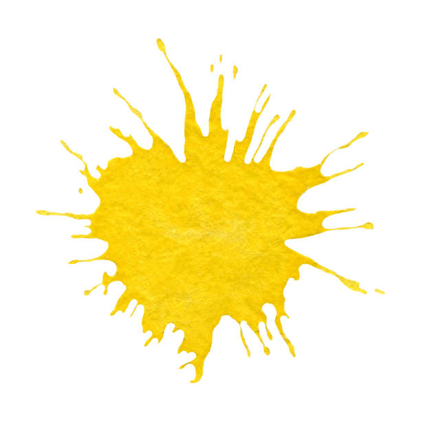 istock Abstract yellow watercolor stain 970917124