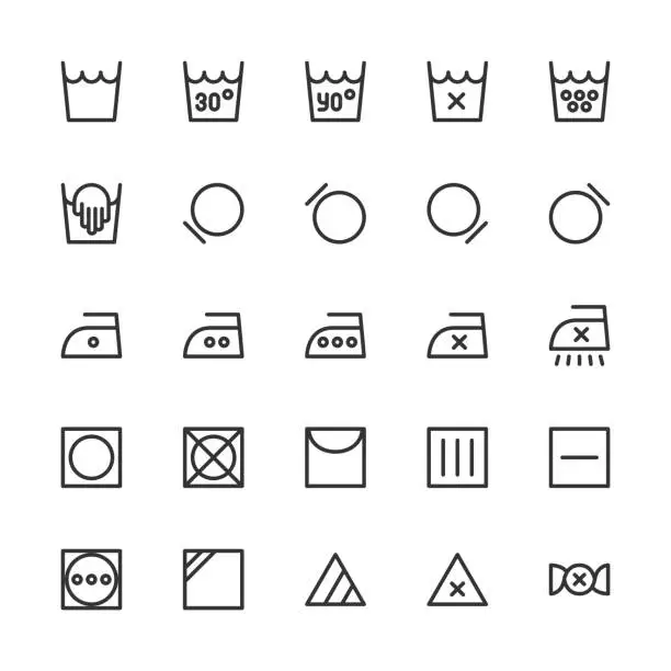 Vector illustration of Laundry Sign Icon - Line Series