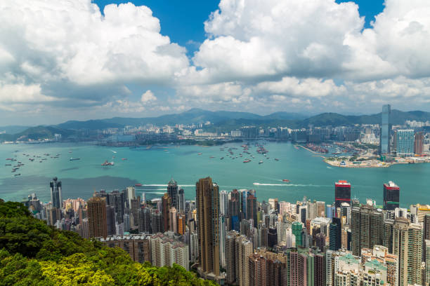 istock Panoramic view of Hong Kong skyline. China 970920518