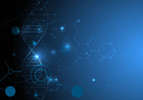 vědecká šablona, pozadí molekul dna. - biologie stock ilustrace