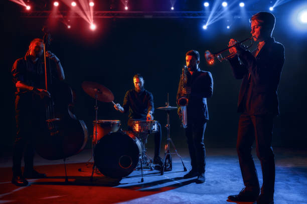 istock Jazz band performs at the club 970929080