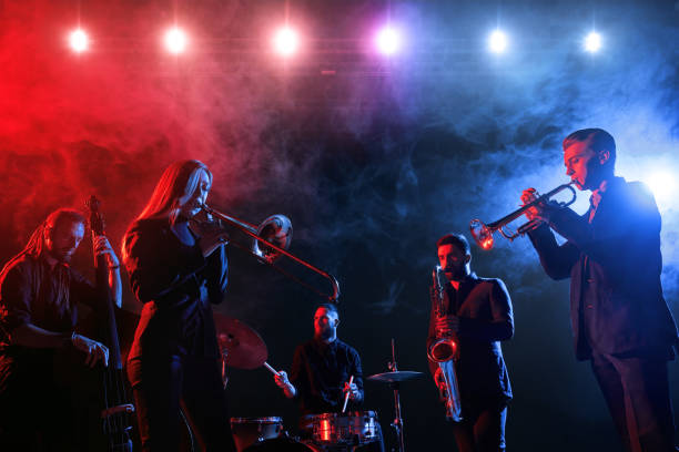 istock Jazz band performs at the club 970929098