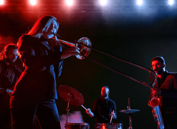 istock Jazz band performs at the club 970929108