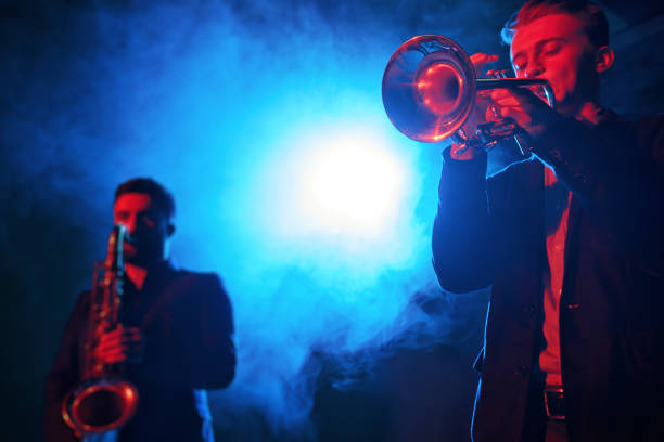 istock Jazz band performs at the club 970929122