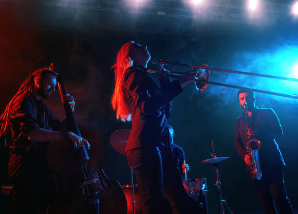 istock Jazz band performs at the club 970929128