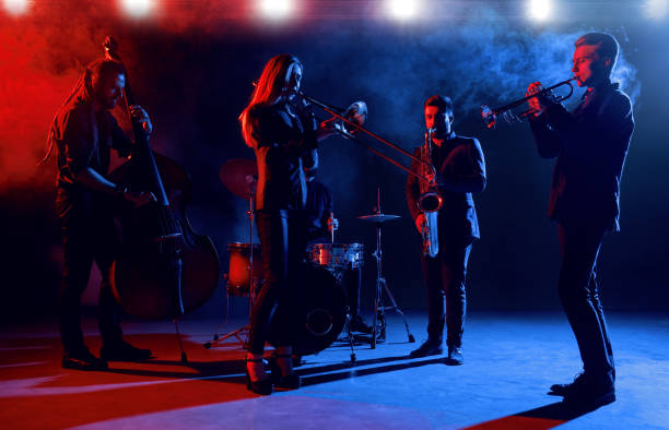 istock Jazz band performs at the club 970929132