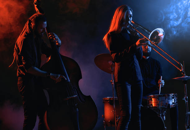 istock Jazz band performs at the club 970929134