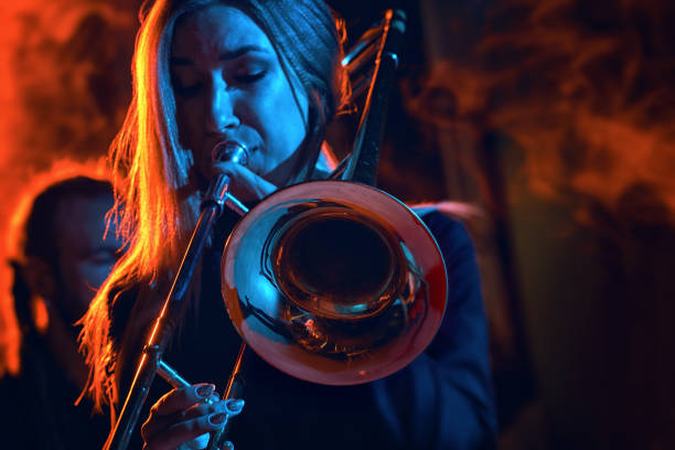 istock Jazz band performs at the club 970929152