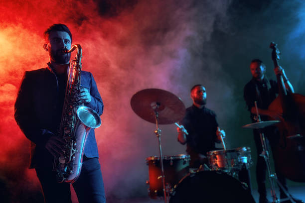 istock Jazz band performs at the club 970929326
