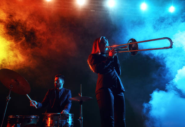 istock Jazz band performs at the club 970929354