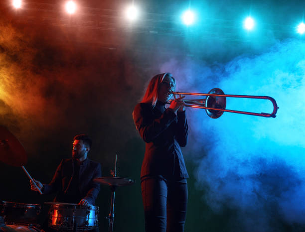 istock Jazz band performs at the club 970929358