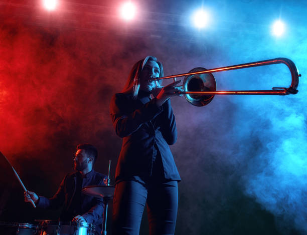 istock Jazz band performs at the club 970929374