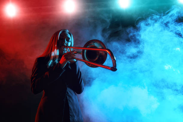 istock Jazz band performs at the club 970929388