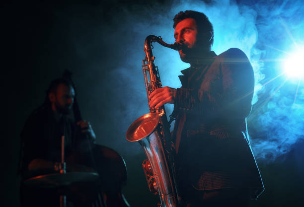 istock Jazz band performs at the club 970929392