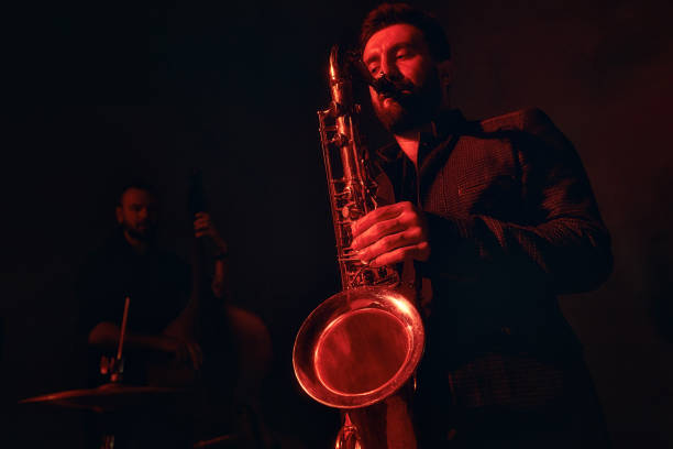istock Jazz band performs at the club 970929406