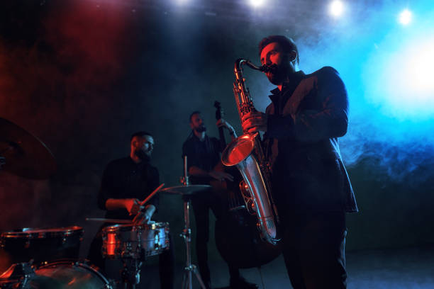 istock Jazz band performs at the club 970929412