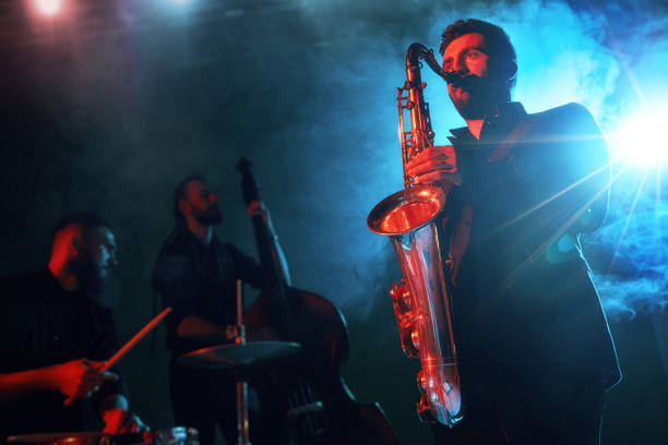 istock Jazz band performs at the club 970929414