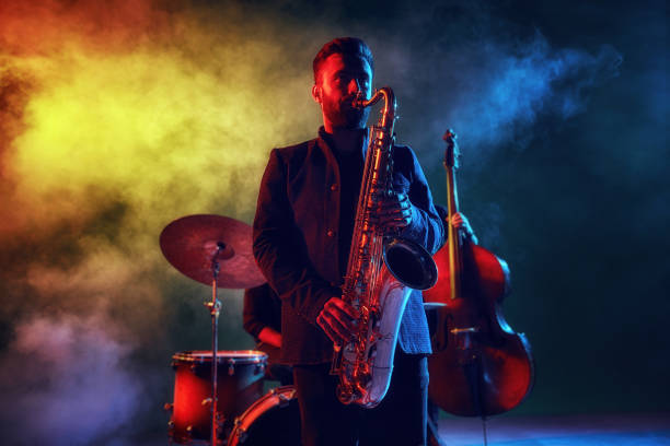 istock Jazz band performs at the club 970929418