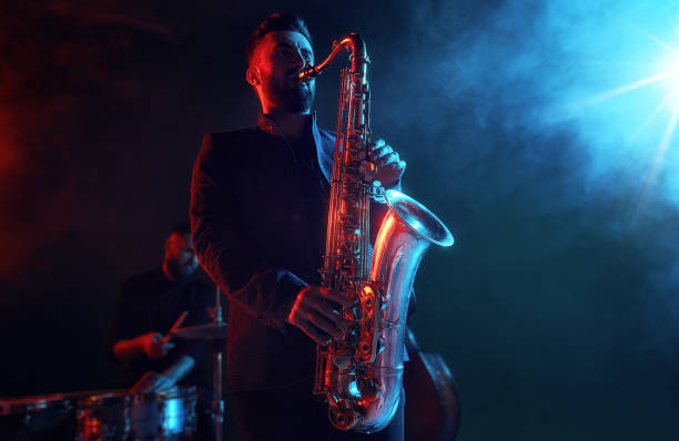 istock Jazz band performs at the club 970929420