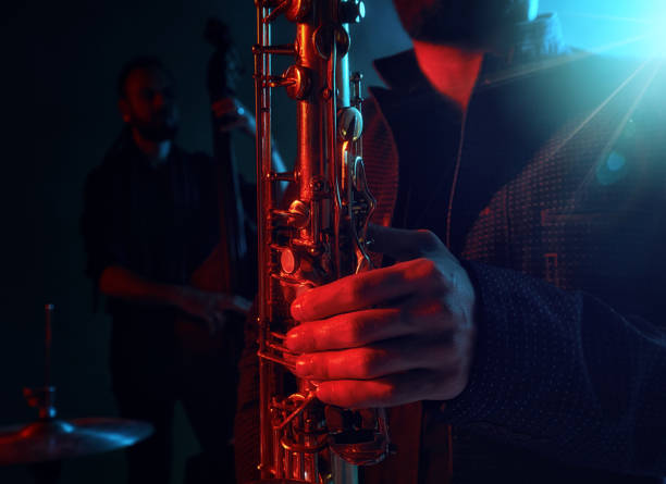istock Jazz band performs at the club 970929428