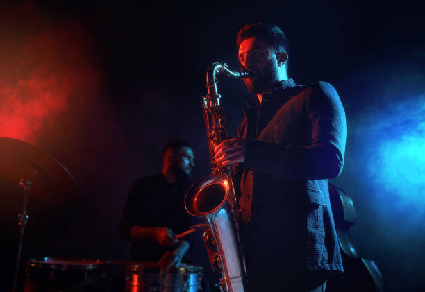 istock Jazz band performs at the club 970929430