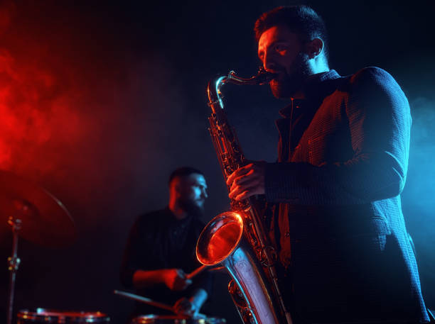 istock Jazz band performs at the club 970929436