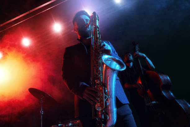 istock Jazz band performs at the club 970929438