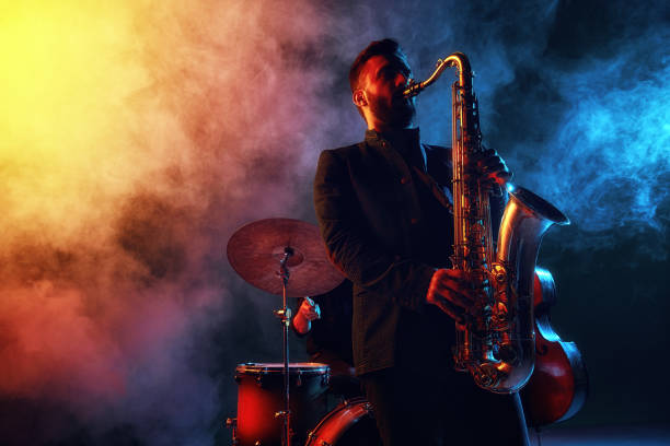 istock Jazz band performs at the club 970929442