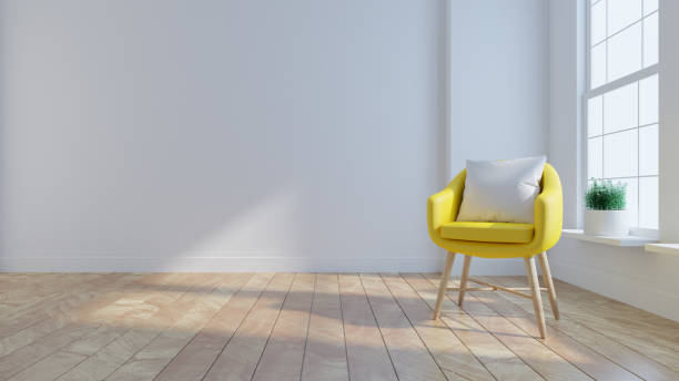 istock Yellow chairs in the living room. - 3D rendering 970933274