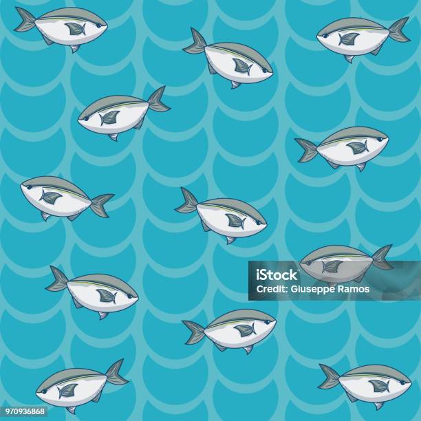 Fish Pattern Blue Background Fish Pattern Blue Background Stock Illustration - Download Image Now ...