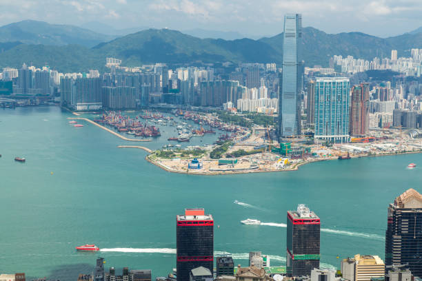 istock Panoramic view of Hong Kong skyline. China 970937282