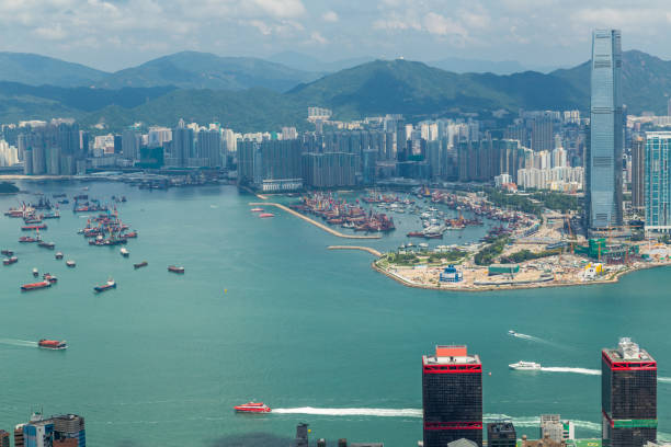 istock Panoramic view of Hong Kong skyline. China 970937536