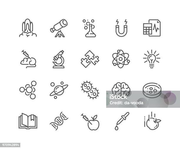 Line Science Icons Stock Illustration - Download Image Now - Icon Symbol, Science, Laboratory